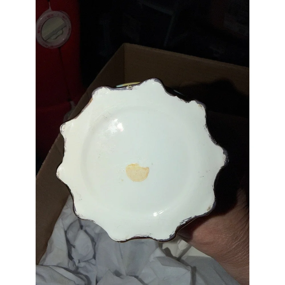 whimsical Checkered Polka Dot Ceramic Bud Vase Gold Luster Trim‎ 6.5